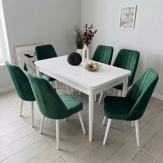 Masa + 6 scaune - "MDF VERDE"