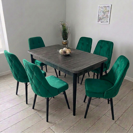 Masa + 6 scaune - "CAMBRIDGE EFES GREEN"